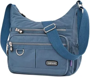 Mulit-Pockets Nylon Crossbody Bag for Women Waterproof Shoulder Bag Travel Purses and Handbag