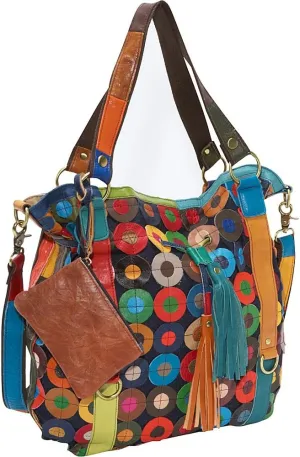 Multi-Colored Lloyd Leather Tote (#1730-9)