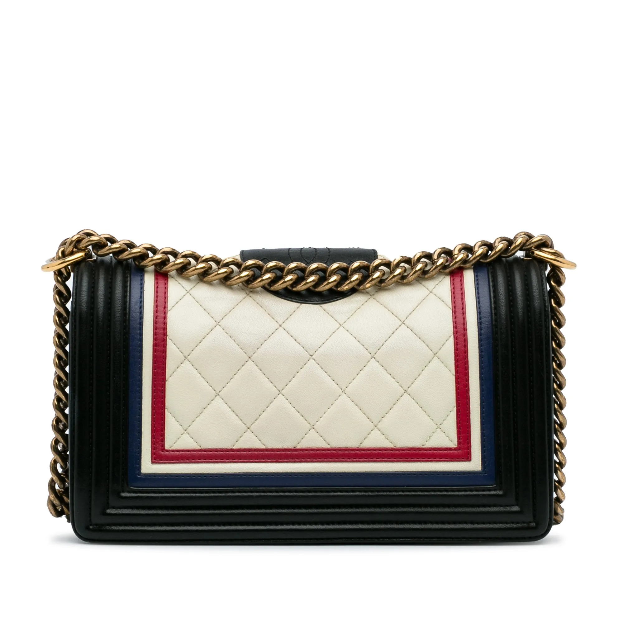 Multicolor Chanel Crest-Embellished Medium Boy Bag