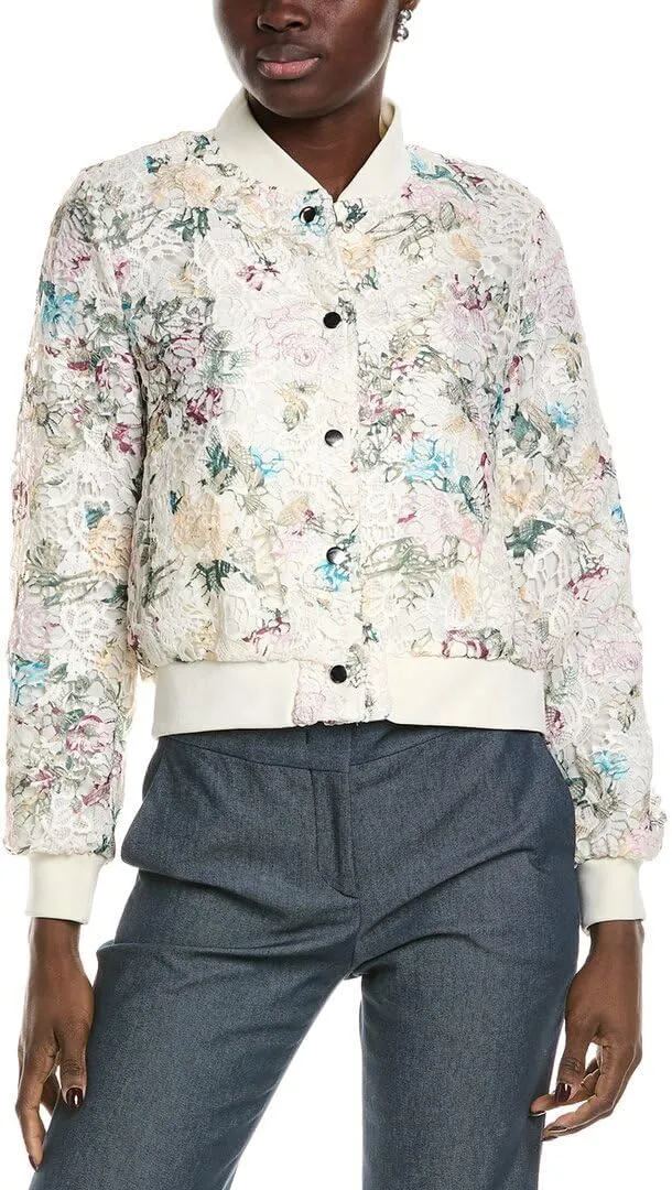 Nanette Nanette Lepore Womens Jacket, L, White