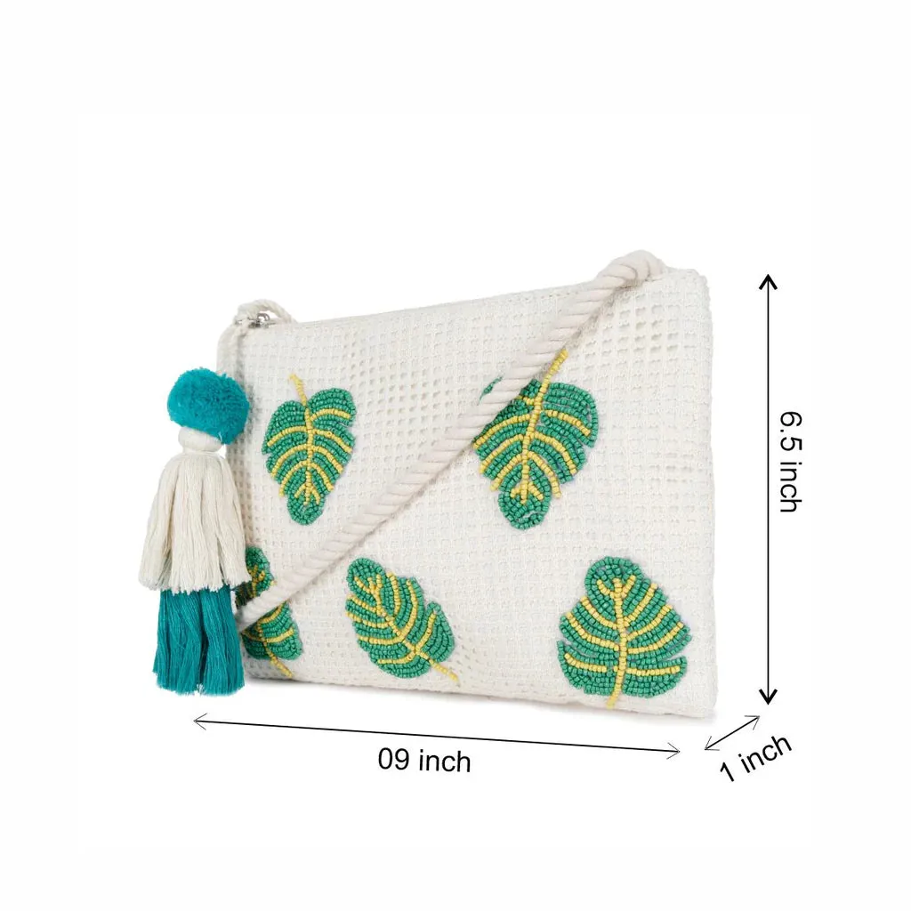 Natural Mesh Fabric Crossbody Sling Bag with Cotton Cord Long Handle – Stylish, Practical, and Eco-friendly