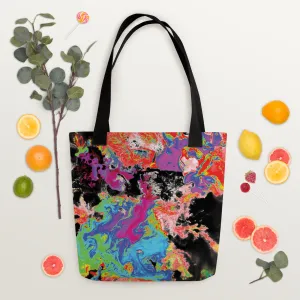Neon Topography Tote Bag