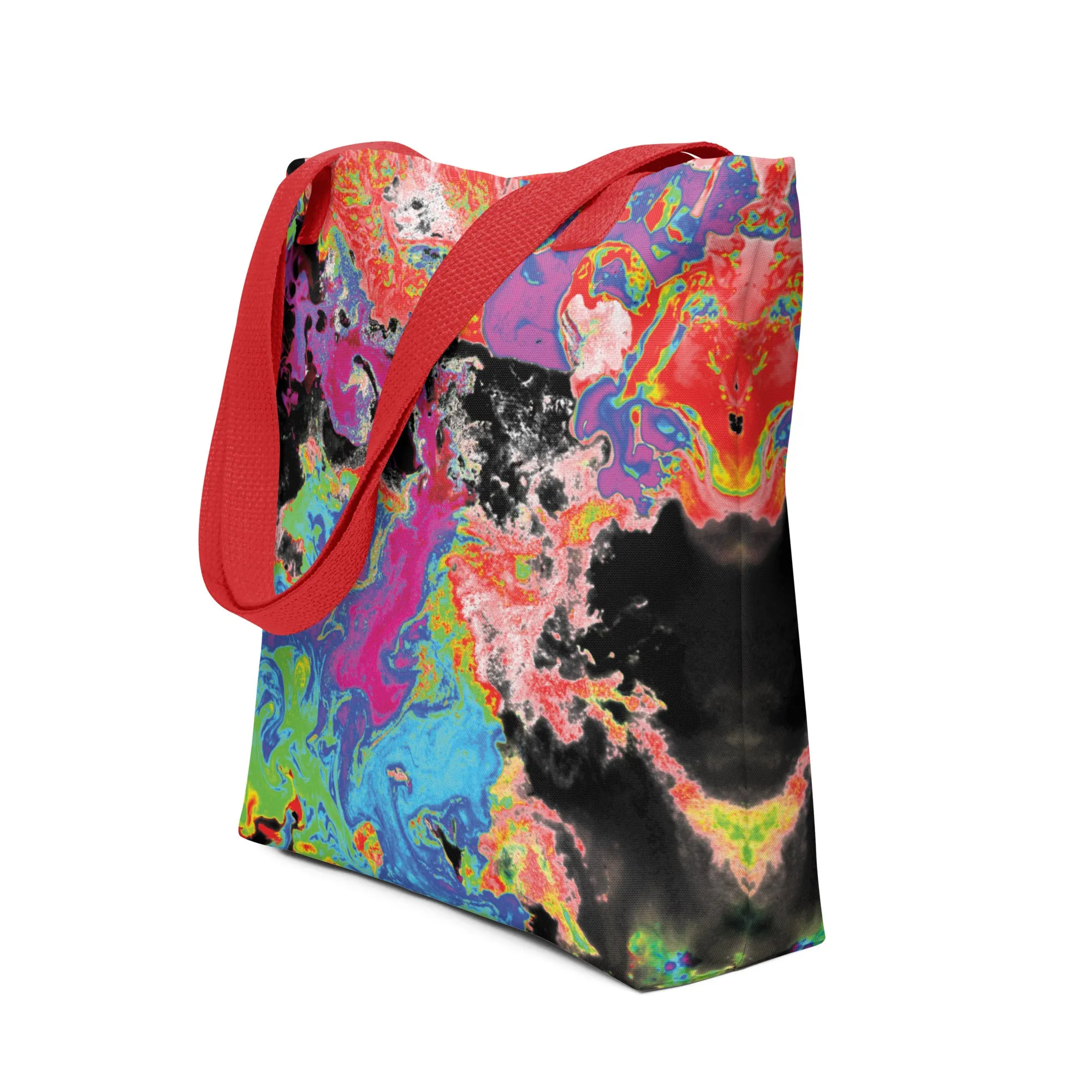 Neon Topography Tote Bag