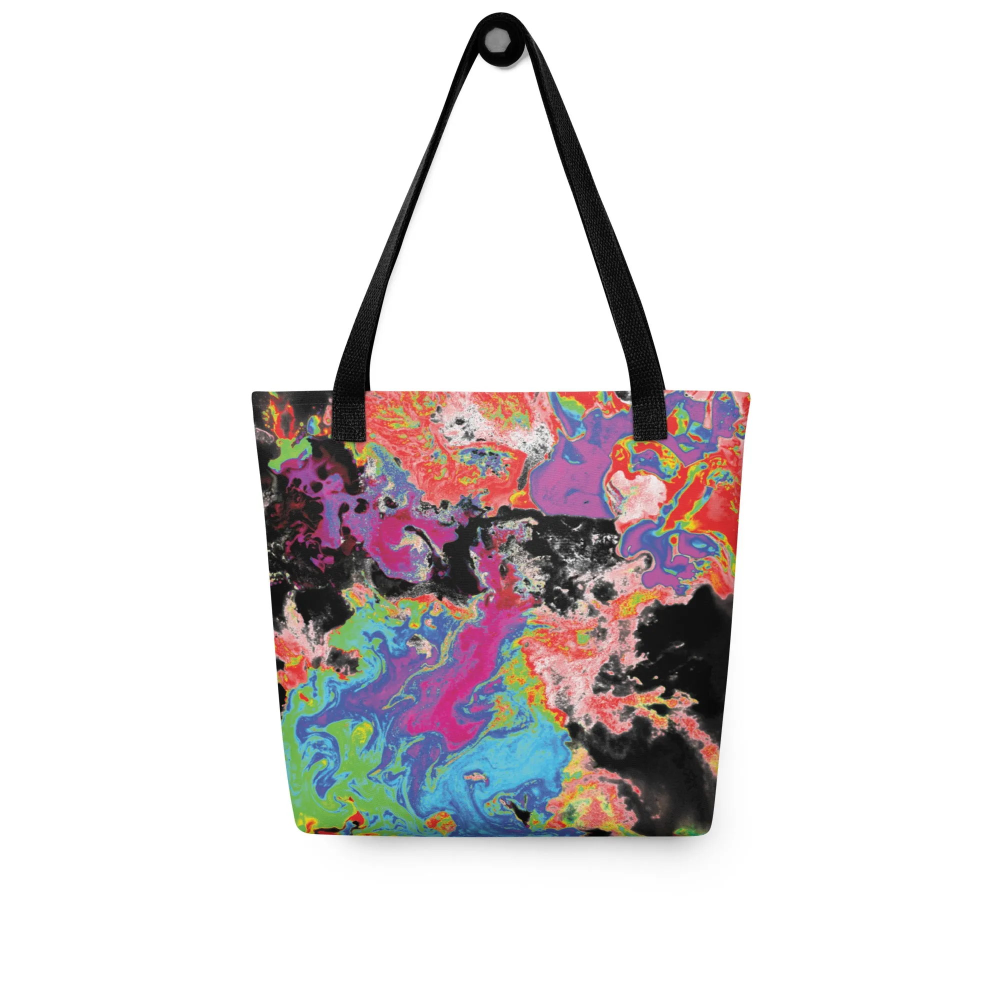 Neon Topography Tote Bag