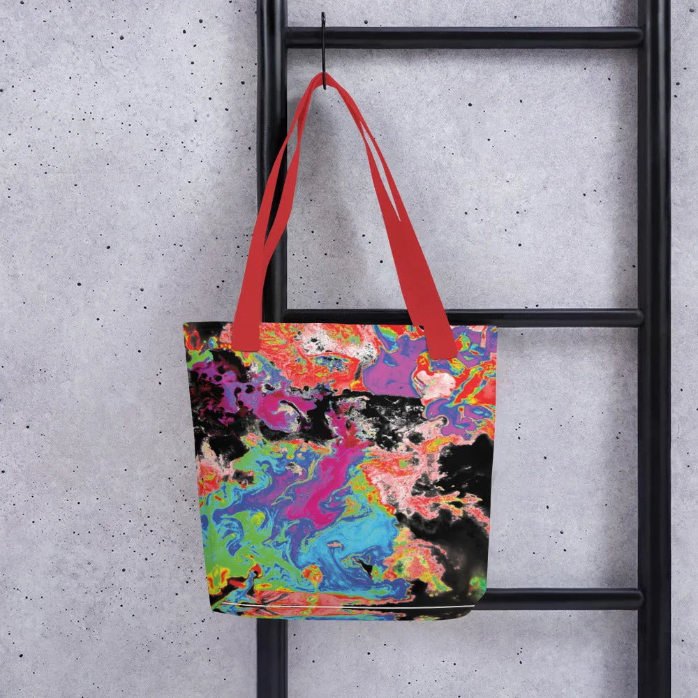 Neon Topography Tote Bag