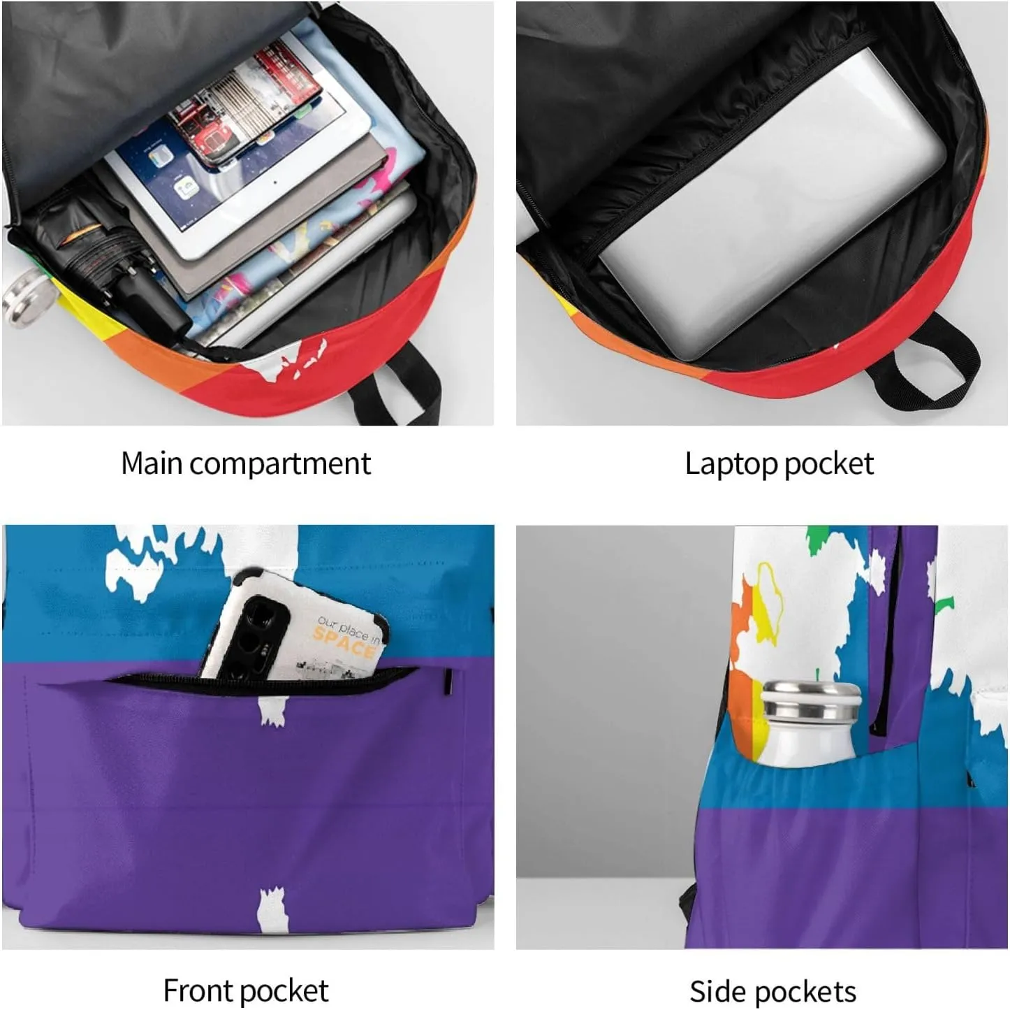 Netherlands Holland LGBT Pride Flag Large Travel Backpack Casual Backpacks Laptop Daypack Working Rucksack Lightweight Back Pack Sports Bag with Adjustable Shoulder Strap