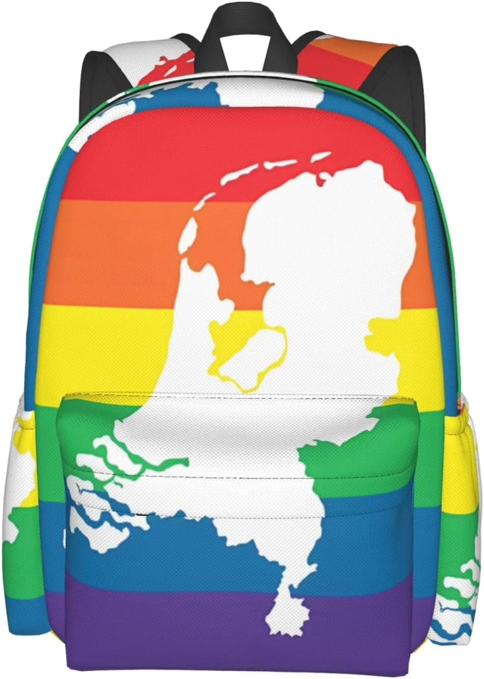 Netherlands Holland LGBT Pride Flag Large Travel Backpack Casual Backpacks Laptop Daypack Working Rucksack Lightweight Back Pack Sports Bag with Adjustable Shoulder Strap