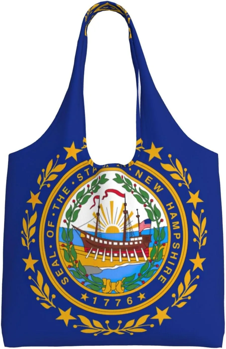New Hampshire state flag print Women Shoulder Canvas Tote Handbag Work Bag for Women Lady Casual Tote's Handbag