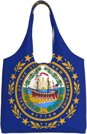 New Hampshire state flag print Women Shoulder Canvas Tote Handbag Work Bag for Women Lady Casual Tote's Handbag