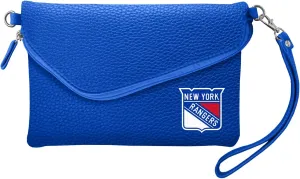 NHL Soft Pebble Fold Over Purse - Large Wristlet - includes Shoulder Strap