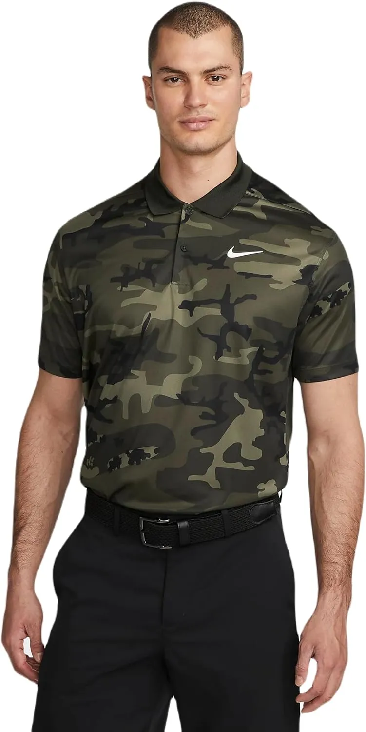 Nike Dri-FIT Victory  Men's Camo Golf Polo, Sequoia/Cargo Khaki/White, S Regular US