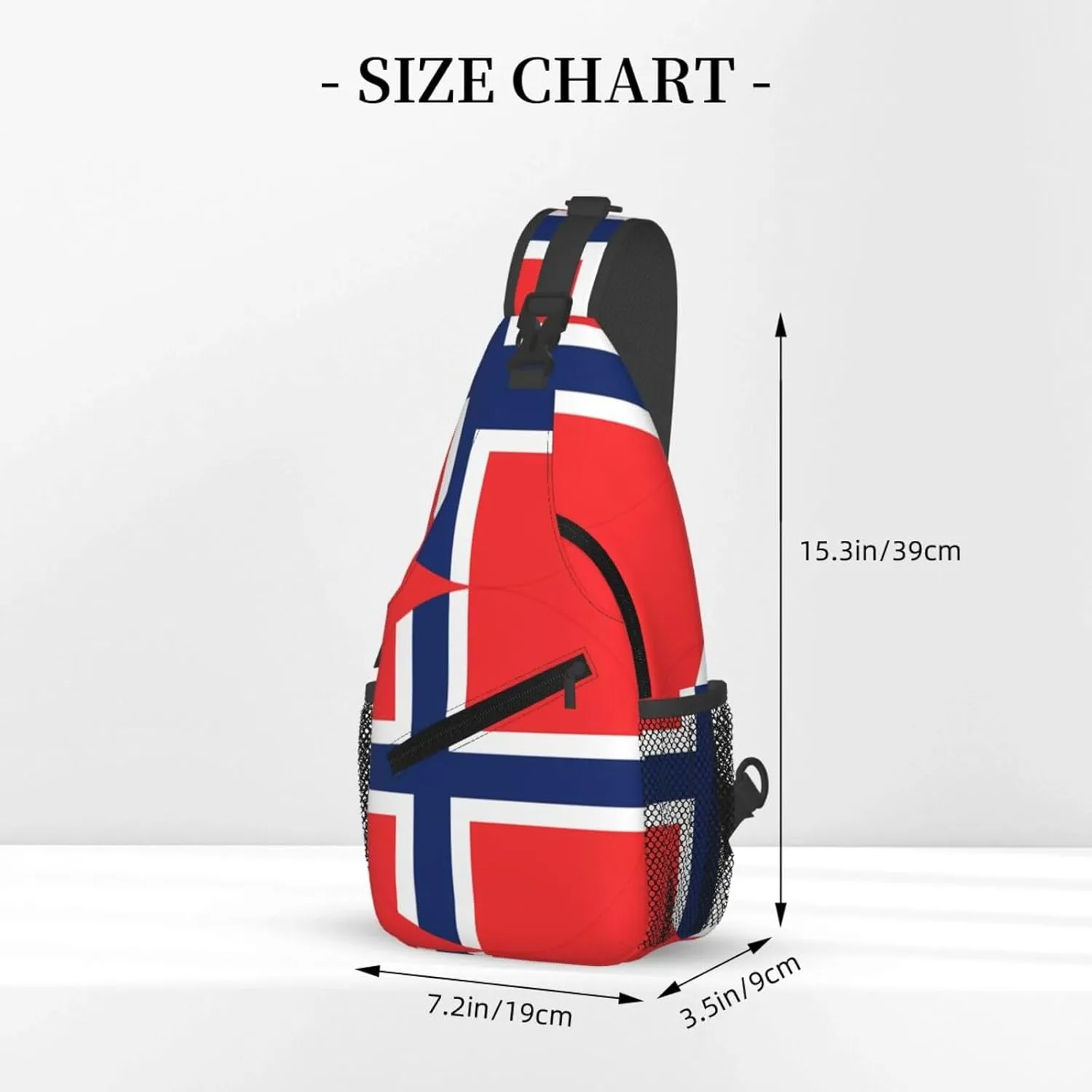 Norway Norwegian Flag Round Chest Sling Bag Crossbody Shoulder Backpack Bag Gym Cycling Daypack Travel Hiking Cross Bag