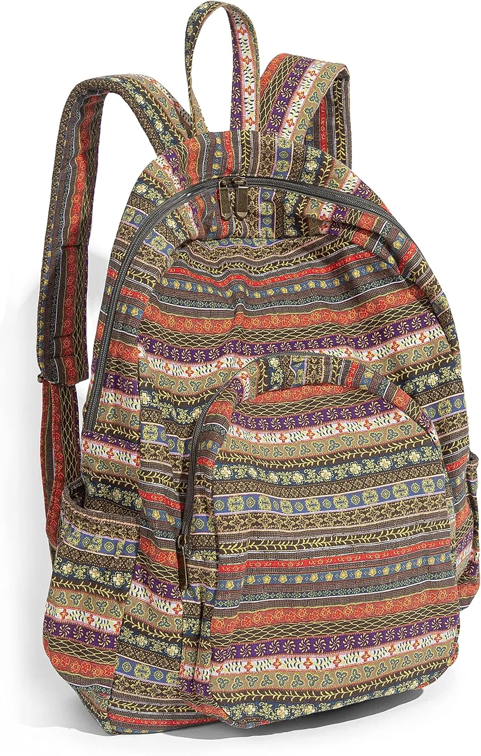 OPQRSTU Women Hippie Hand Bag Large Capacity Bohemian Bag Portable Tourist Fashion Backpacks (Green yellow)