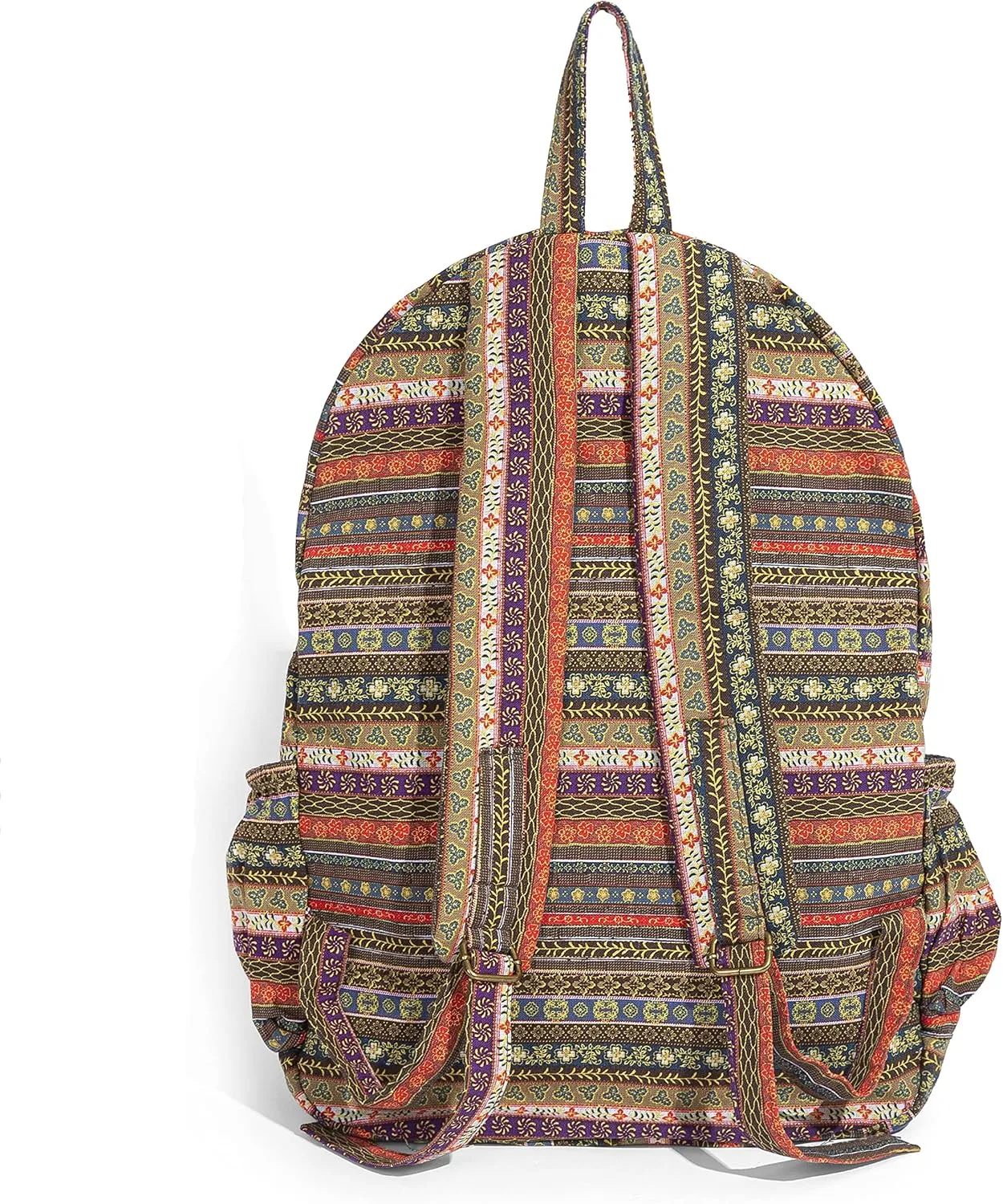 OPQRSTU Women Hippie Hand Bag Large Capacity Bohemian Bag Portable Tourist Fashion Backpacks (Green yellow)