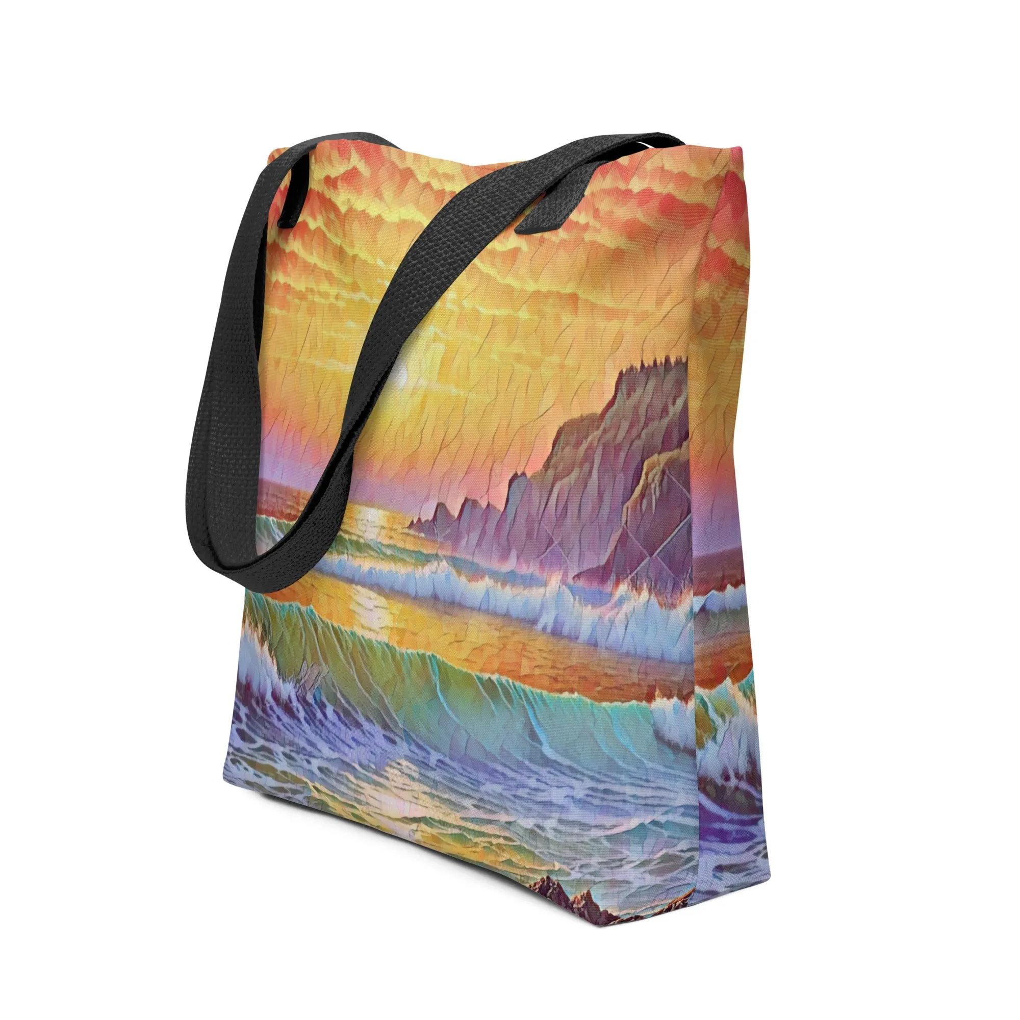 Oregon Coast Sunset - Digital Art - Tote bag