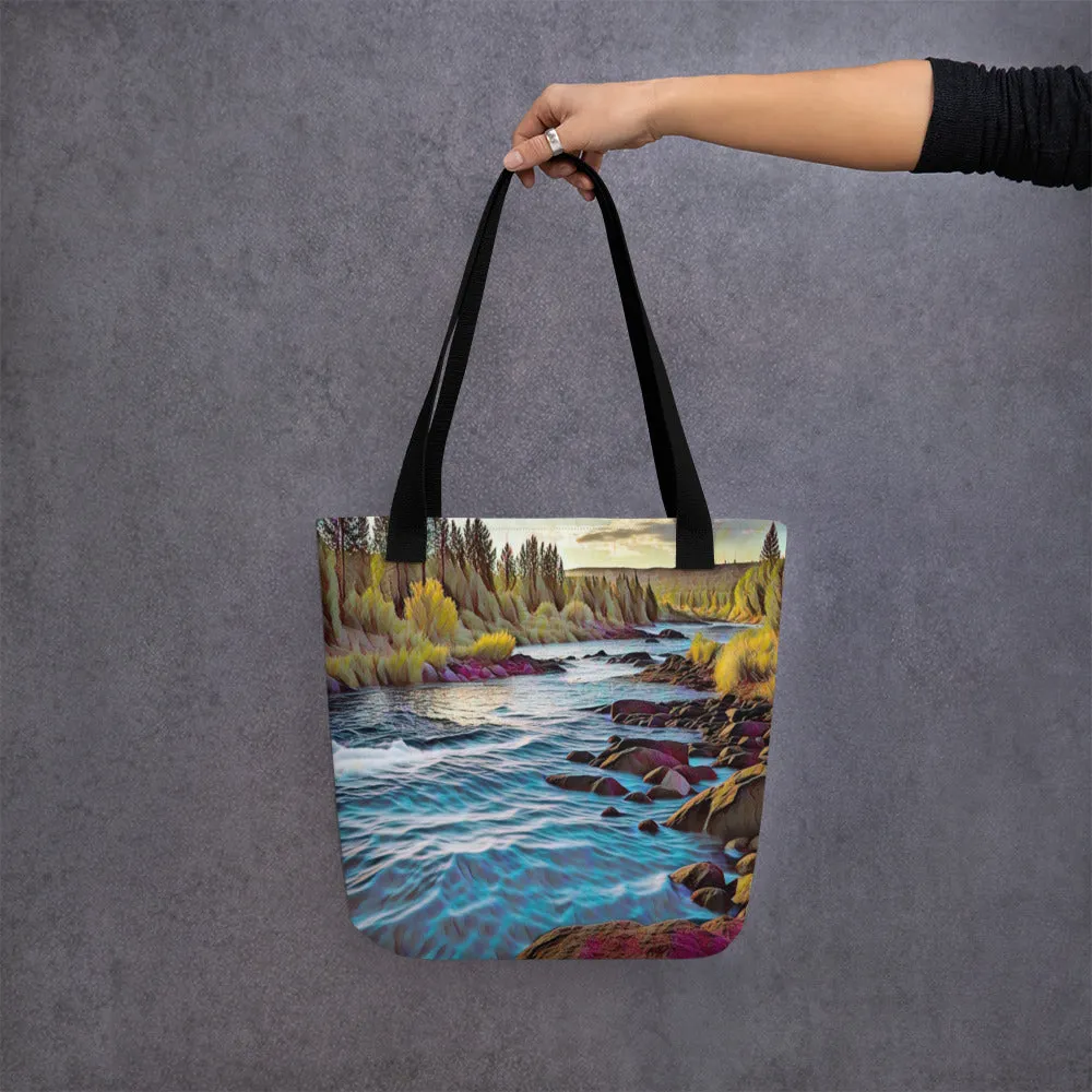 Oregon River - Digital Art -Tote bag