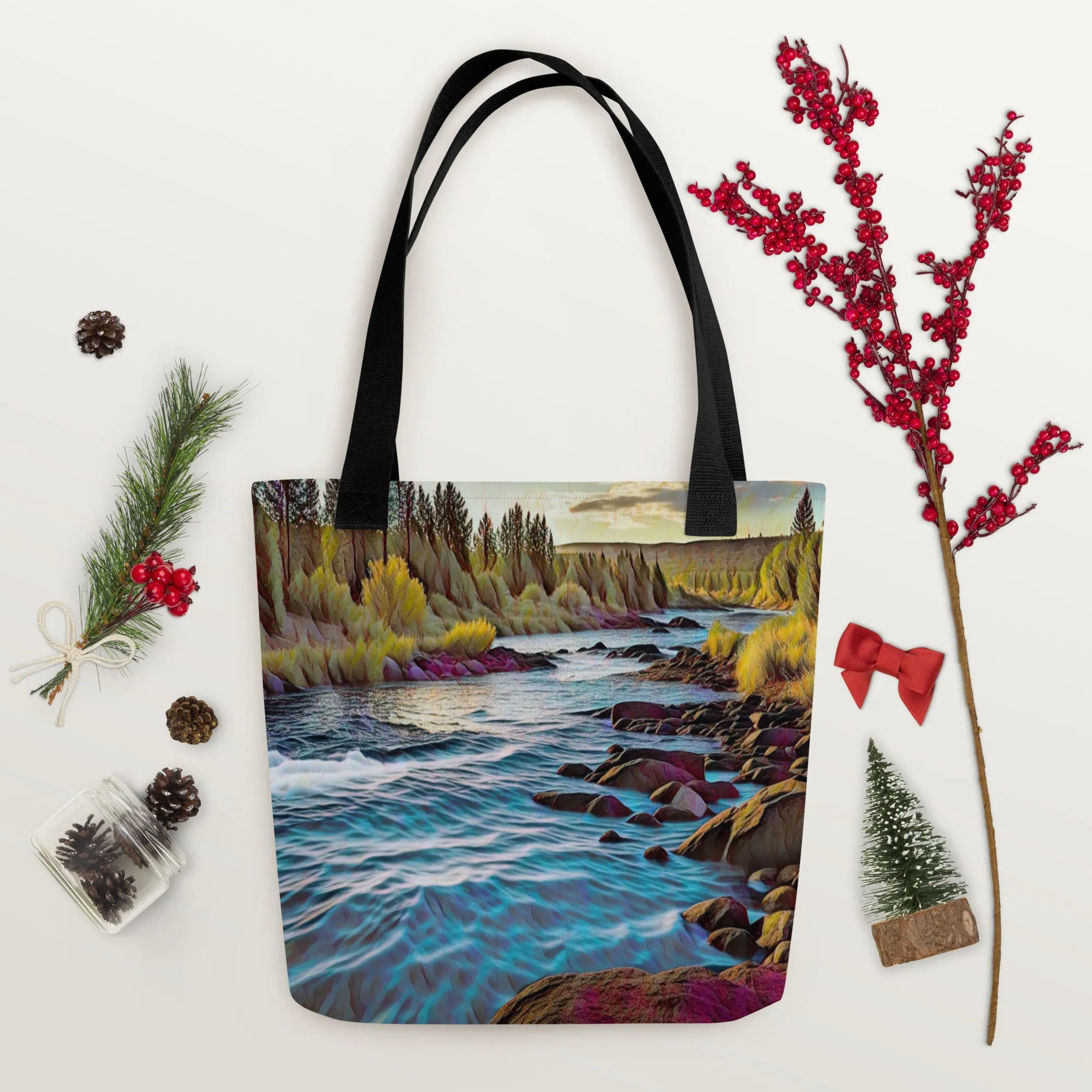 Oregon River - Digital Art -Tote bag