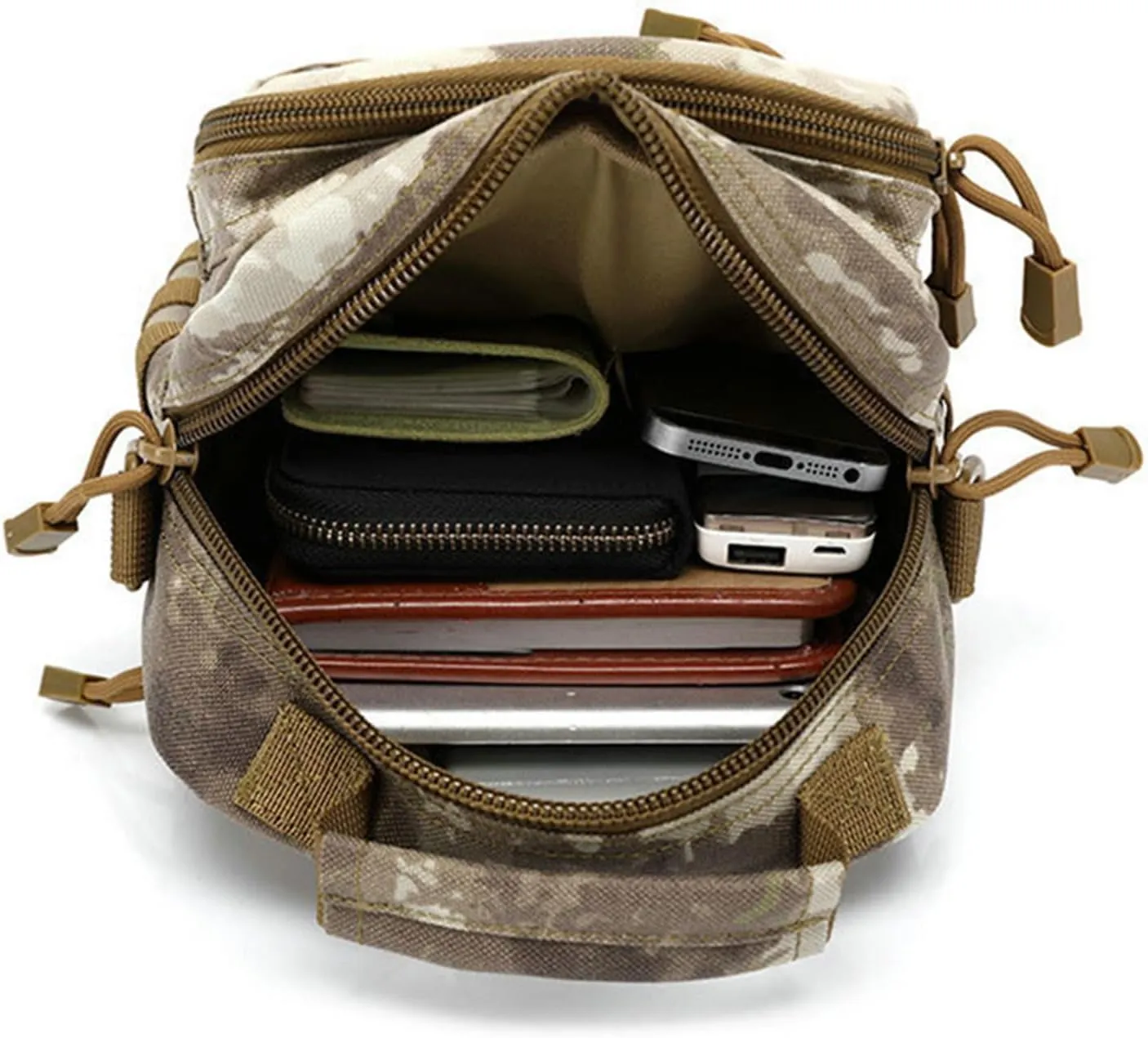 Outdoor tactical waist bag crossbody bag military fan equipment camouflage shoulder bag,black