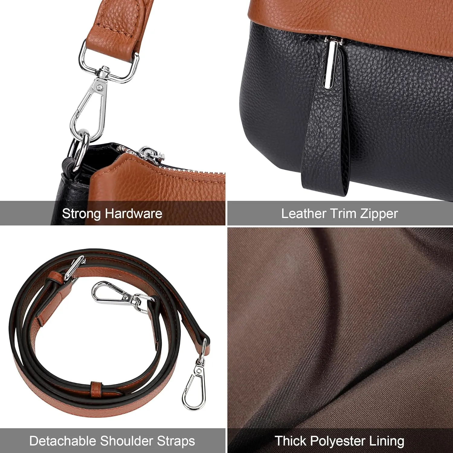 Over Earth Leather Handbags for Women Small Hobo Shoulder Bag Ladies Crossbody Purse