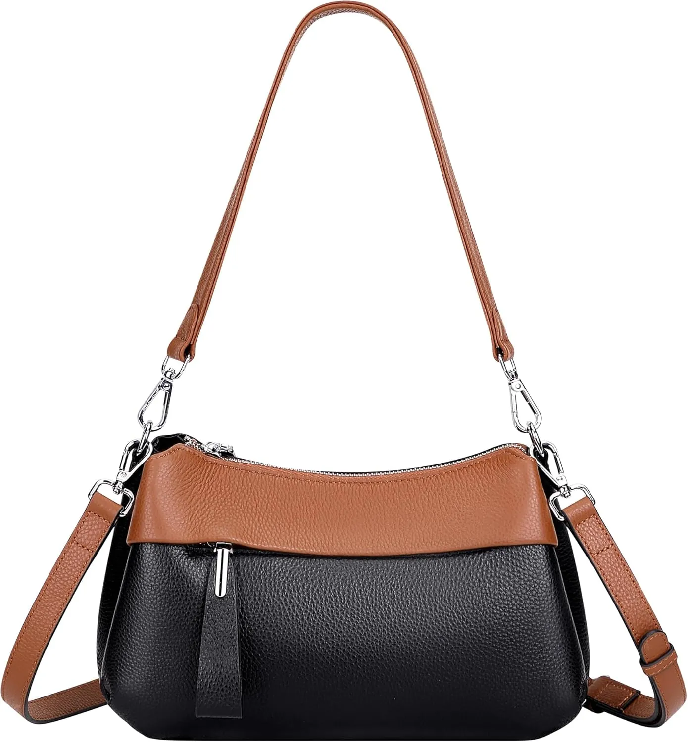Over Earth Leather Handbags for Women Small Hobo Shoulder Bag Ladies Crossbody Purse