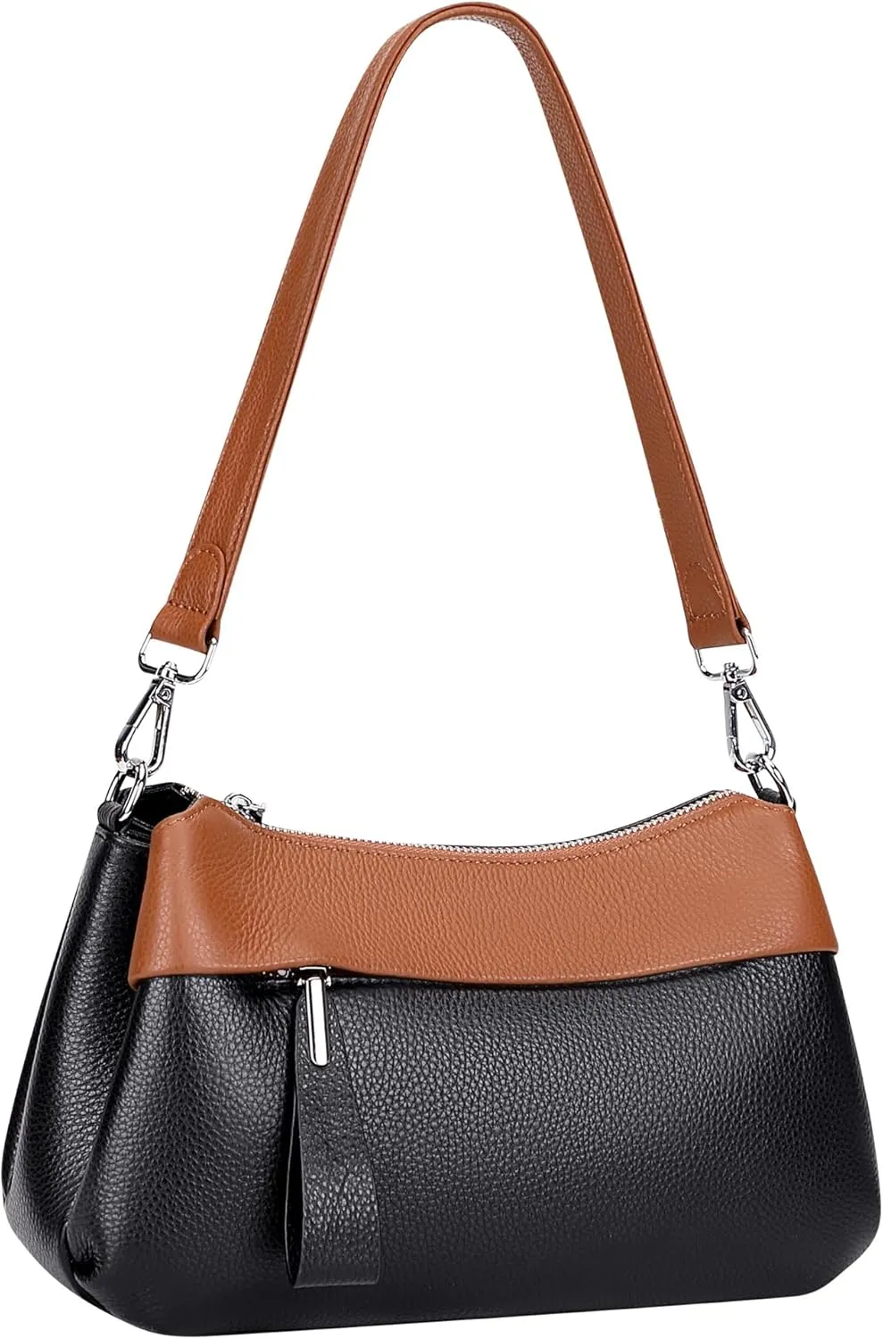 Over Earth Leather Handbags for Women Small Hobo Shoulder Bag Ladies Crossbody Purse