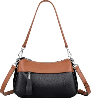 Over Earth Leather Handbags for Women Small Hobo Shoulder Bag Ladies Crossbody Purse