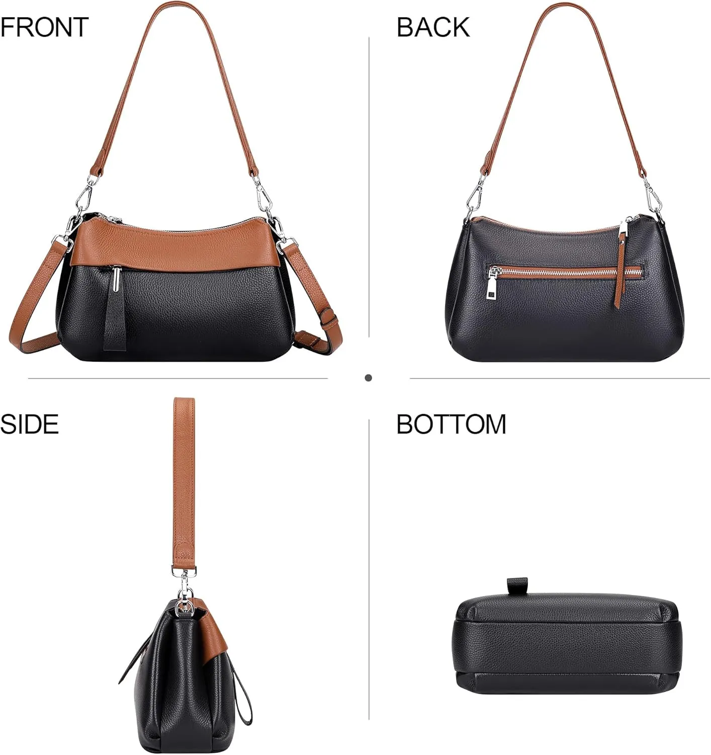 Over Earth Leather Handbags for Women Small Hobo Shoulder Bag Ladies Crossbody Purse