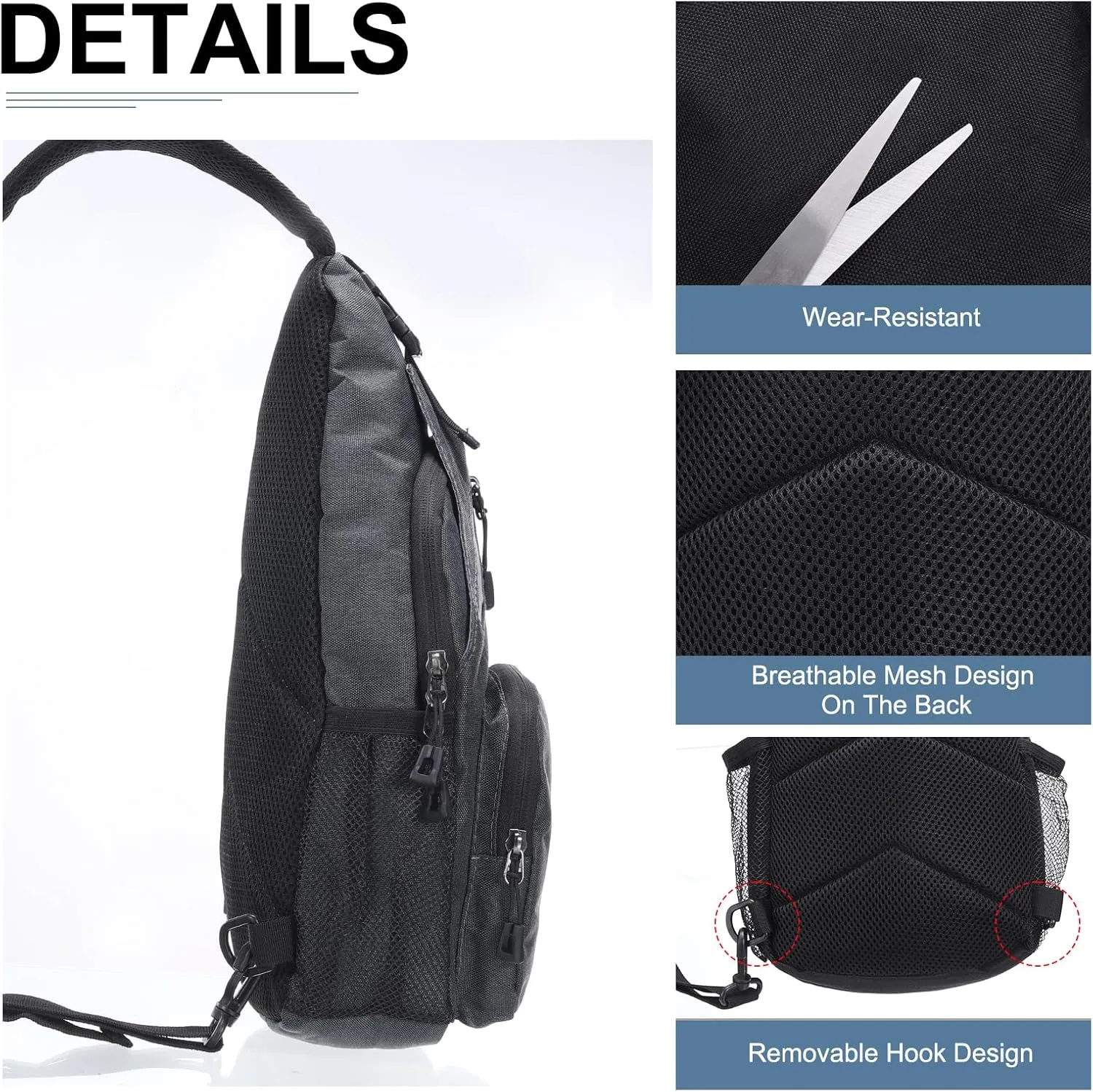 Oxford Small Sling Bag - Crossbody Backpack Casual Packs with Headphone Jack