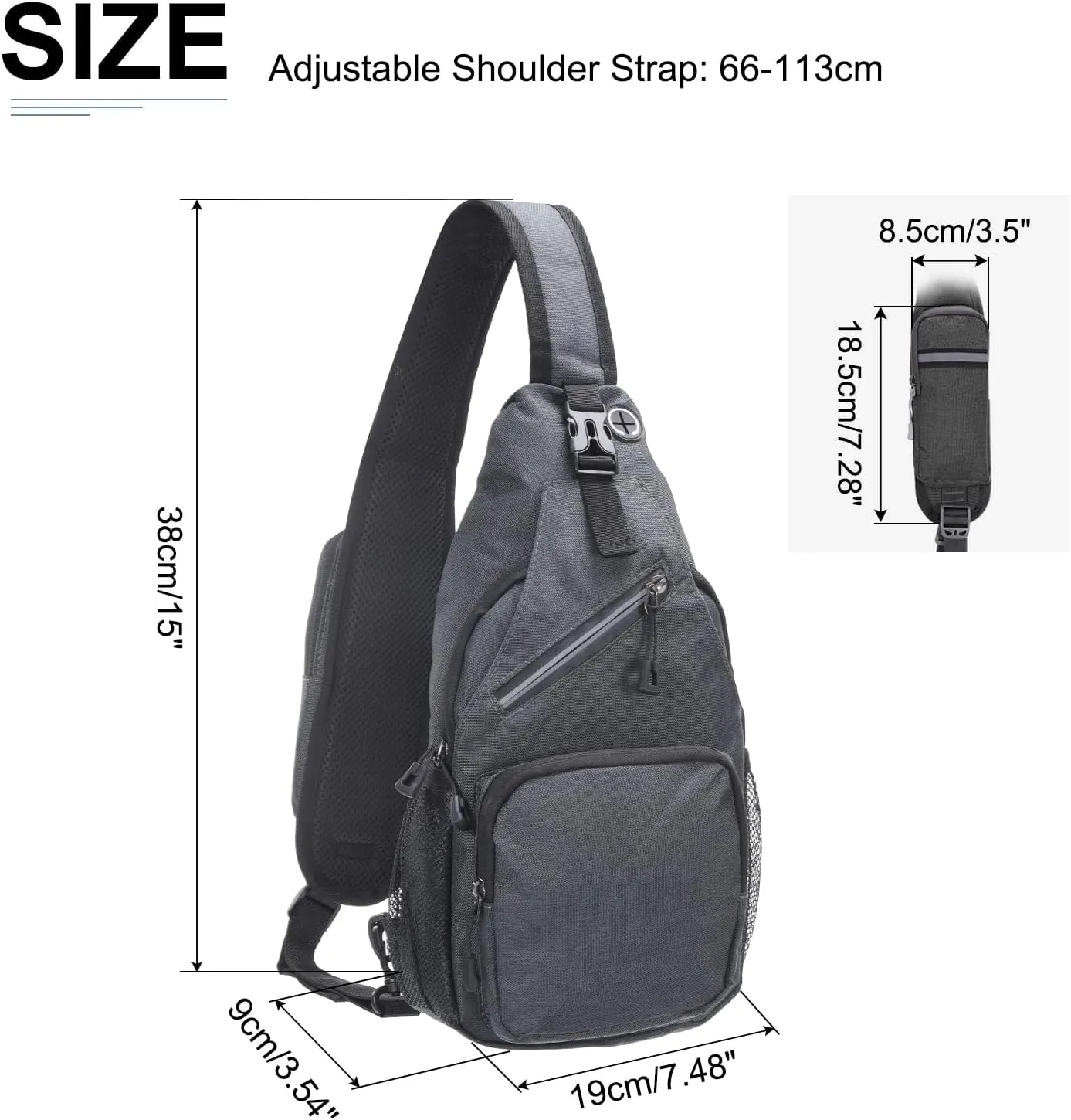 Oxford Small Sling Bag - Crossbody Backpack Casual Packs with Headphone Jack