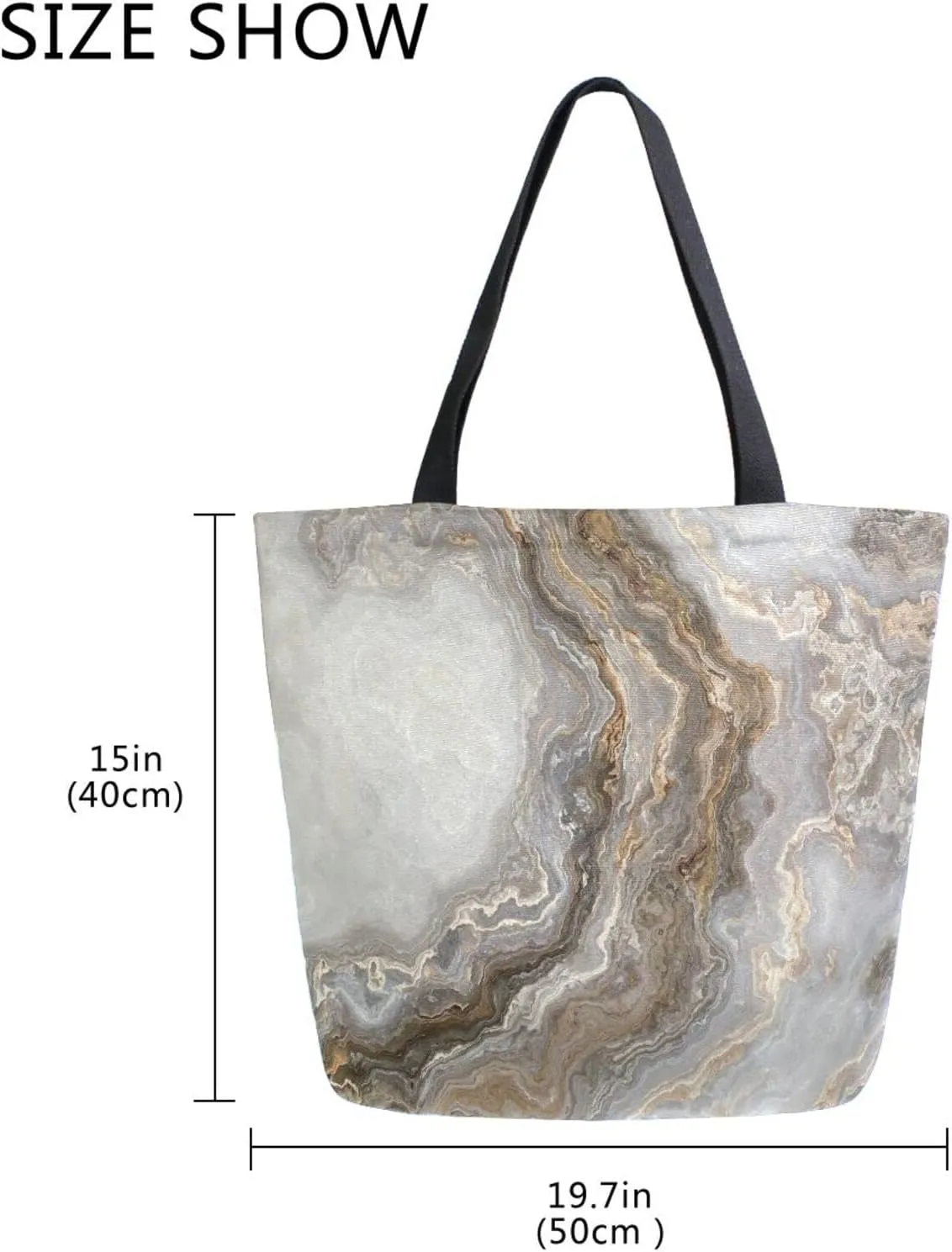 Oyihfvs Canvas Tote Grocery Bag, Women Large Shoulder Bag, Reusable Grocery Handbag