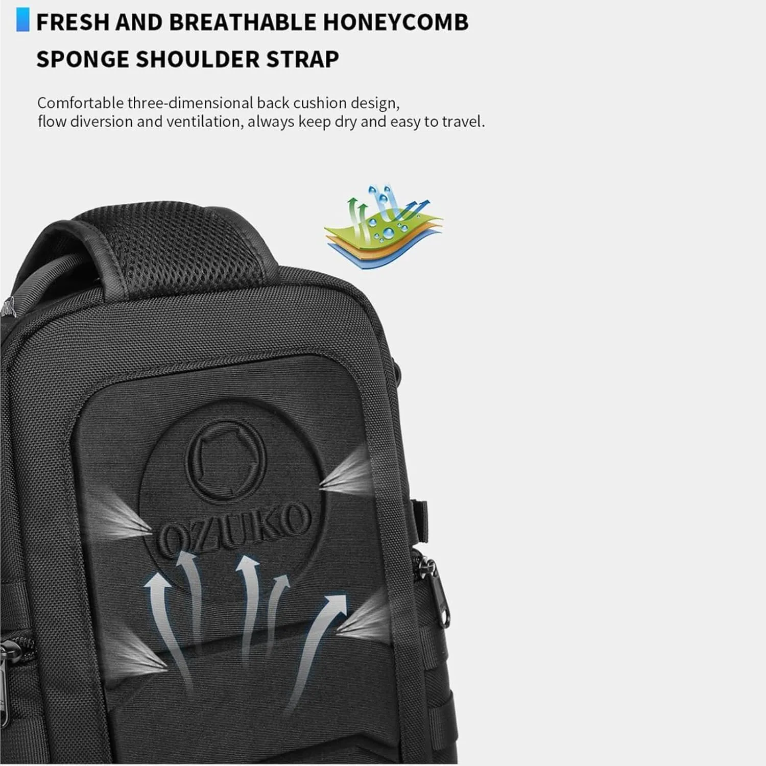 OZUKO 9585 Custom Logo Outdoor Waterproof Chest Bags Travel Cross Body Sling Bag Camera Stick Holder Sling Bag For Men(Camouflage)