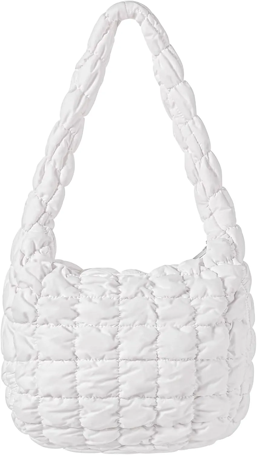 PACKISM Puffer Crossbody Bags for Women - Large Carryall Puffy Quilted Tote Bag Lightweight Bubble Soft Shoulder Purse