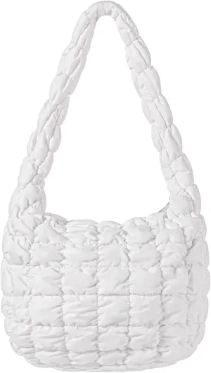 PACKISM Puffer Crossbody Bags for Women - Large Carryall Puffy Quilted Tote Bag Lightweight Bubble Soft Shoulder Purse
