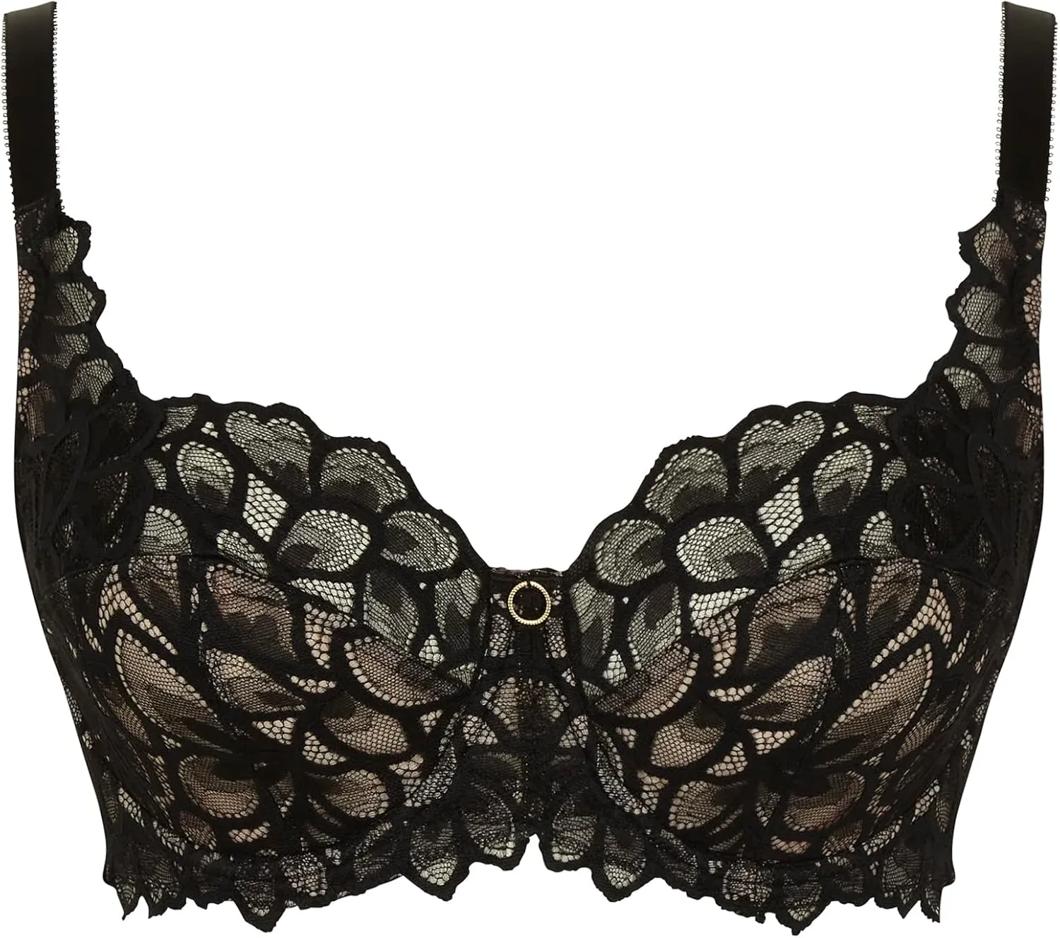Panache Women’s Allure Full Cup Bra – Sheer Lace with Side Sling & Power Mesh Support