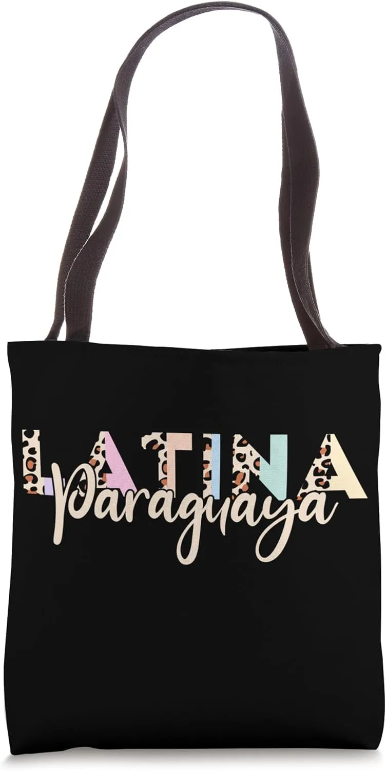 Paraguaya Pastel Leopard Print Dress Hispanic Heritage Month Tote Bag