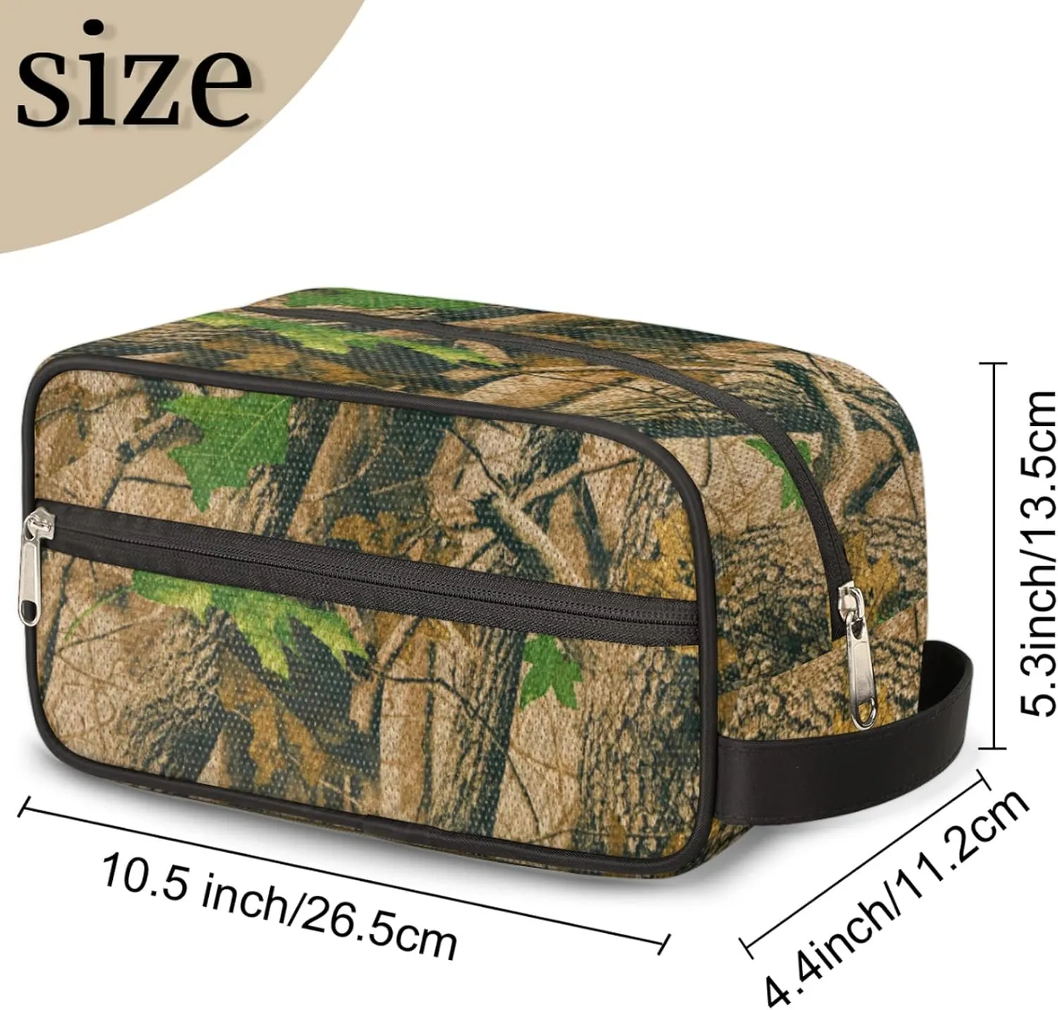 Pardick Travel Toiletry Bag for Women Men Forest Camouflage Camo Organizer Cosmetic Makeup Bag Lightweight Waterproof Shaving Bag Dopp Kit Large Capacity for Toiletries and Shaving Accessories