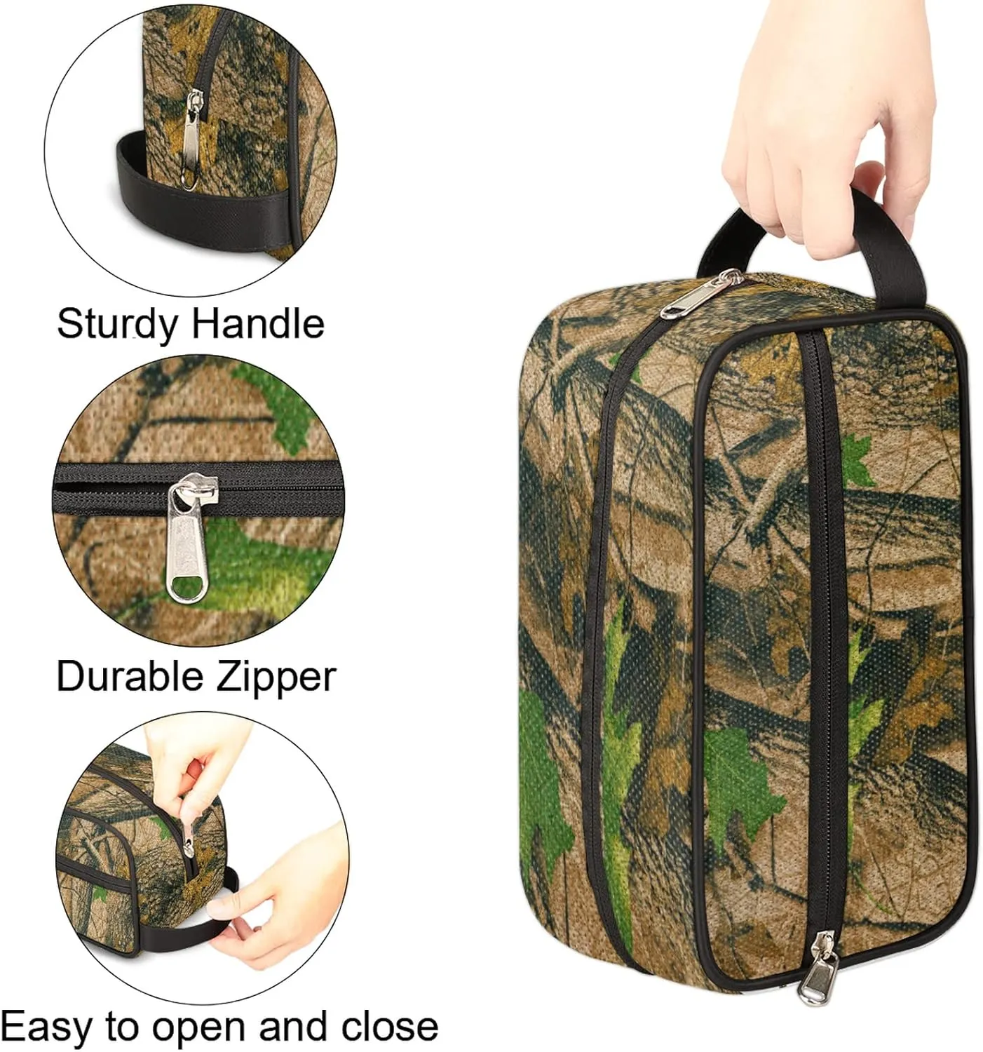 Pardick Travel Toiletry Bag for Women Men Forest Camouflage Camo Organizer Cosmetic Makeup Bag Lightweight Waterproof Shaving Bag Dopp Kit Large Capacity for Toiletries and Shaving Accessories