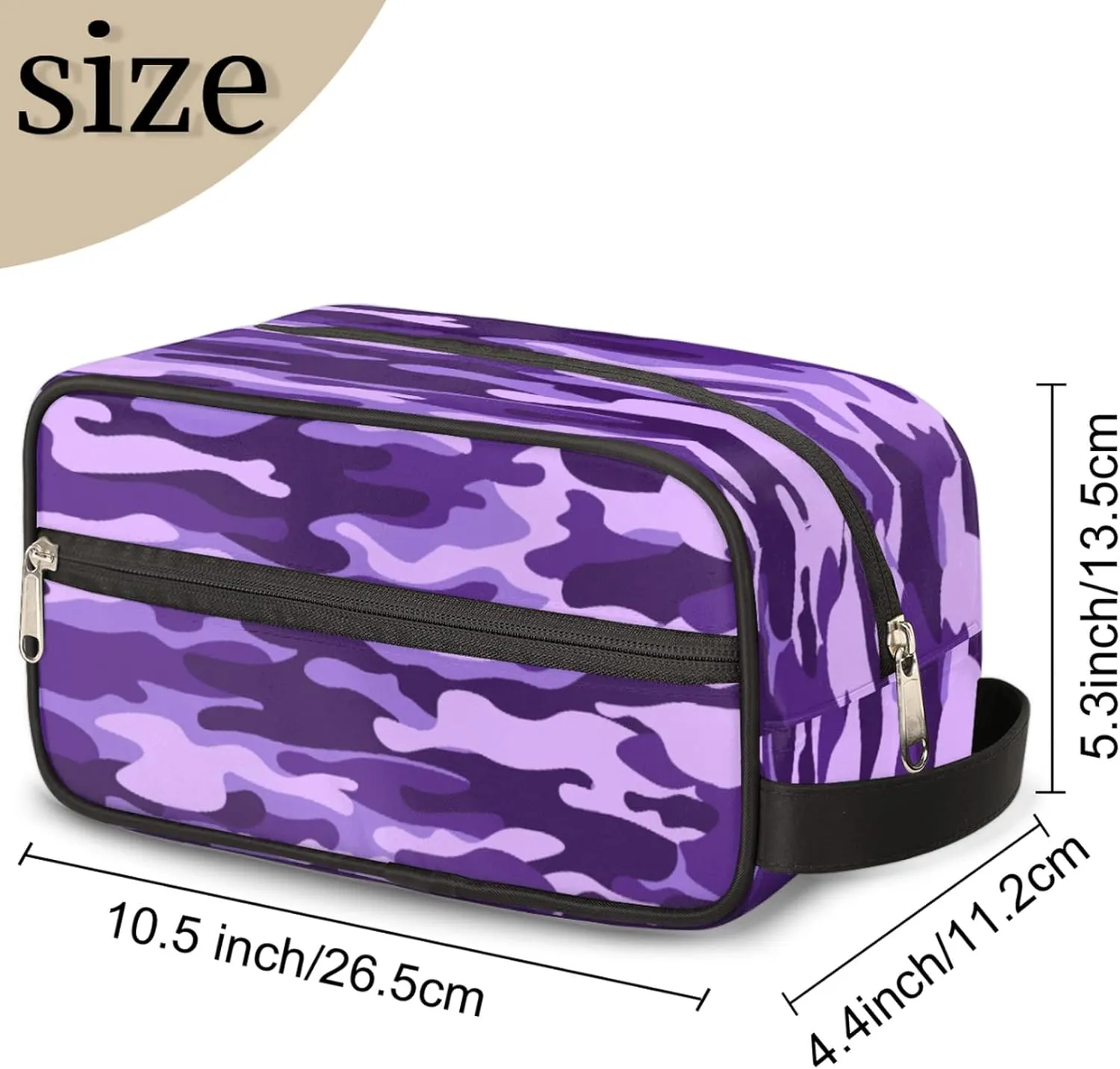 Pardick Travel Toiletry Bag for Women Men Purple Camouflage Camo Organizer Cosmetic Makeup Bag Lightweight Waterproof Shaving Bag Dopp Kit Large Capacity for Toiletries and Shaving Accessories