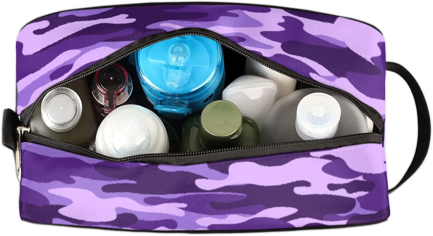 Pardick Travel Toiletry Bag for Women Men Purple Camouflage Camo Organizer Cosmetic Makeup Bag Lightweight Waterproof Shaving Bag Dopp Kit Large Capacity for Toiletries and Shaving Accessories