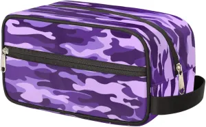 Pardick Travel Toiletry Bag for Women Men Purple Camouflage Camo Organizer Cosmetic Makeup Bag Lightweight Waterproof Shaving Bag Dopp Kit Large Capacity for Toiletries and Shaving Accessories