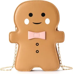 party greeting Christmas Crossbody Bag Gingerbread Man Crossbody Purse Christmas Gingerbread Man Shaped Phone Bag