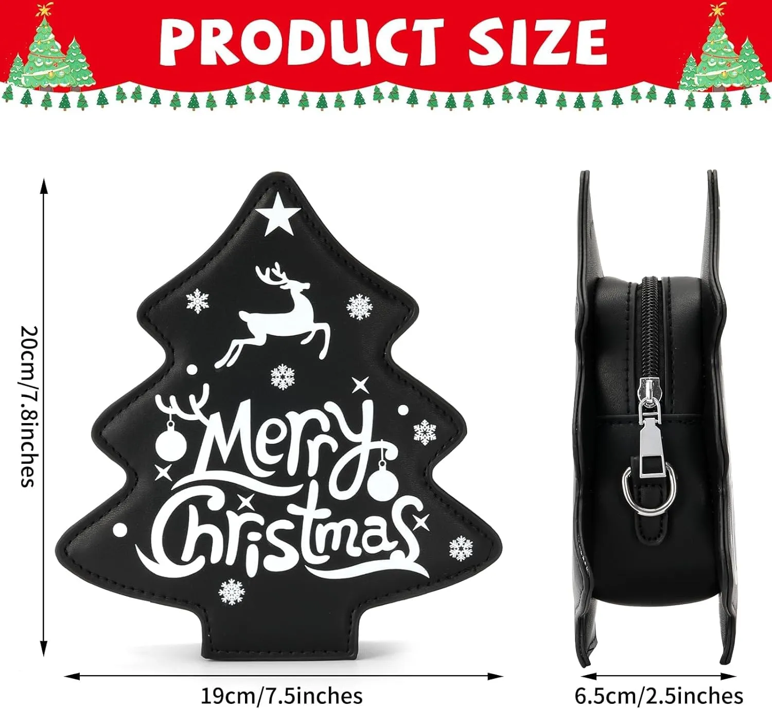 party greeting Crossbody Purse for Women Christmas Tree Shaped Phone Wallet Handbags for Merry Christmas Gift