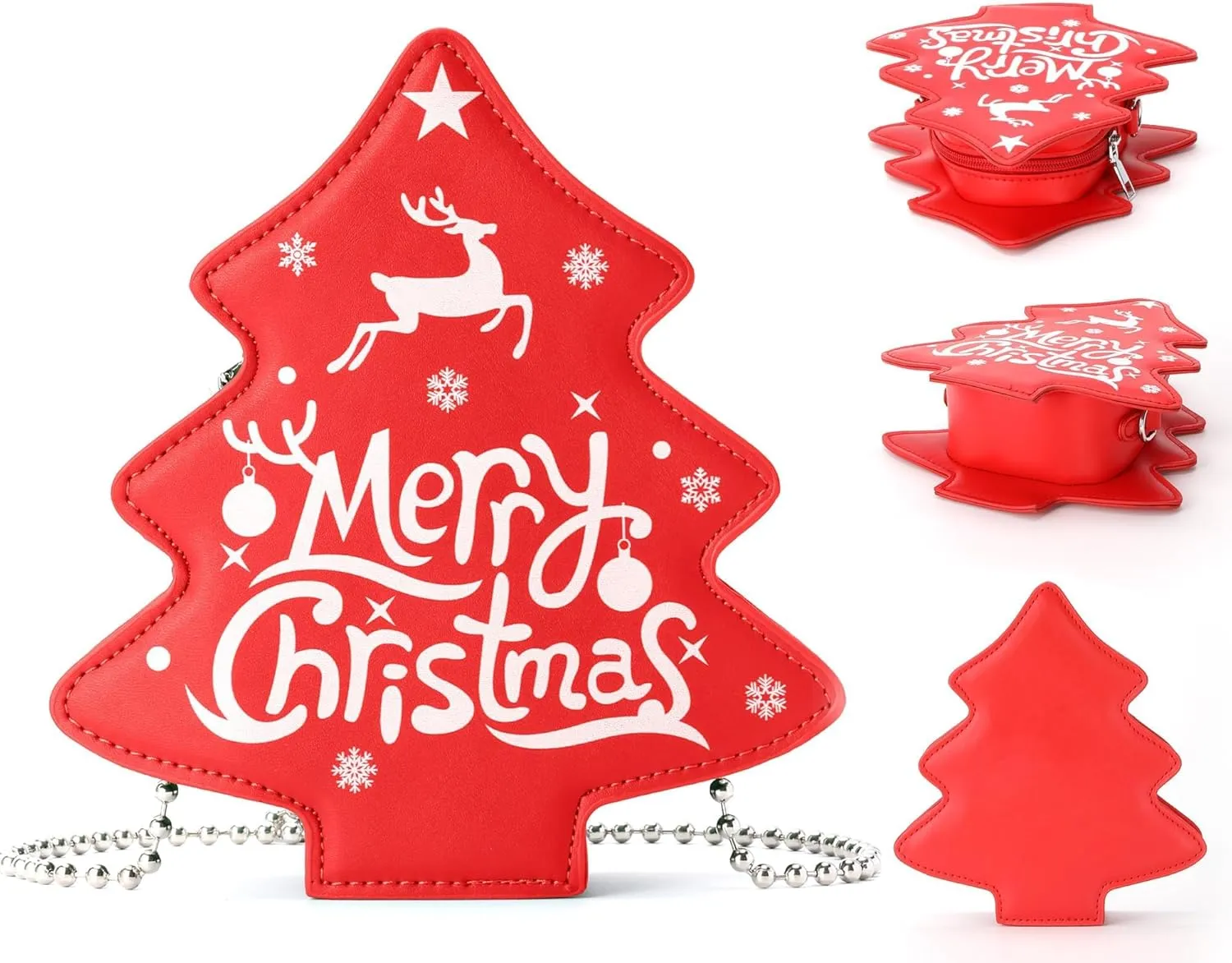 party greeting Crossbody Purse for Women Christmas Tree Shaped Phone Wallet Handbags for Merry Christmas Gift