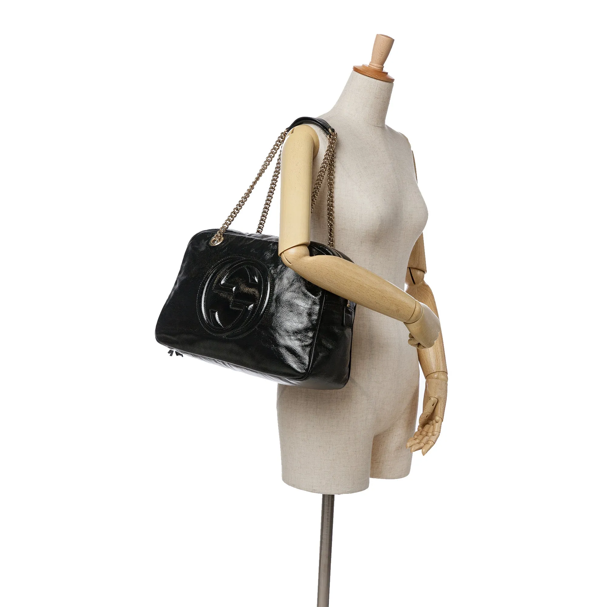 Patent Soho Chain Shoulder Bag