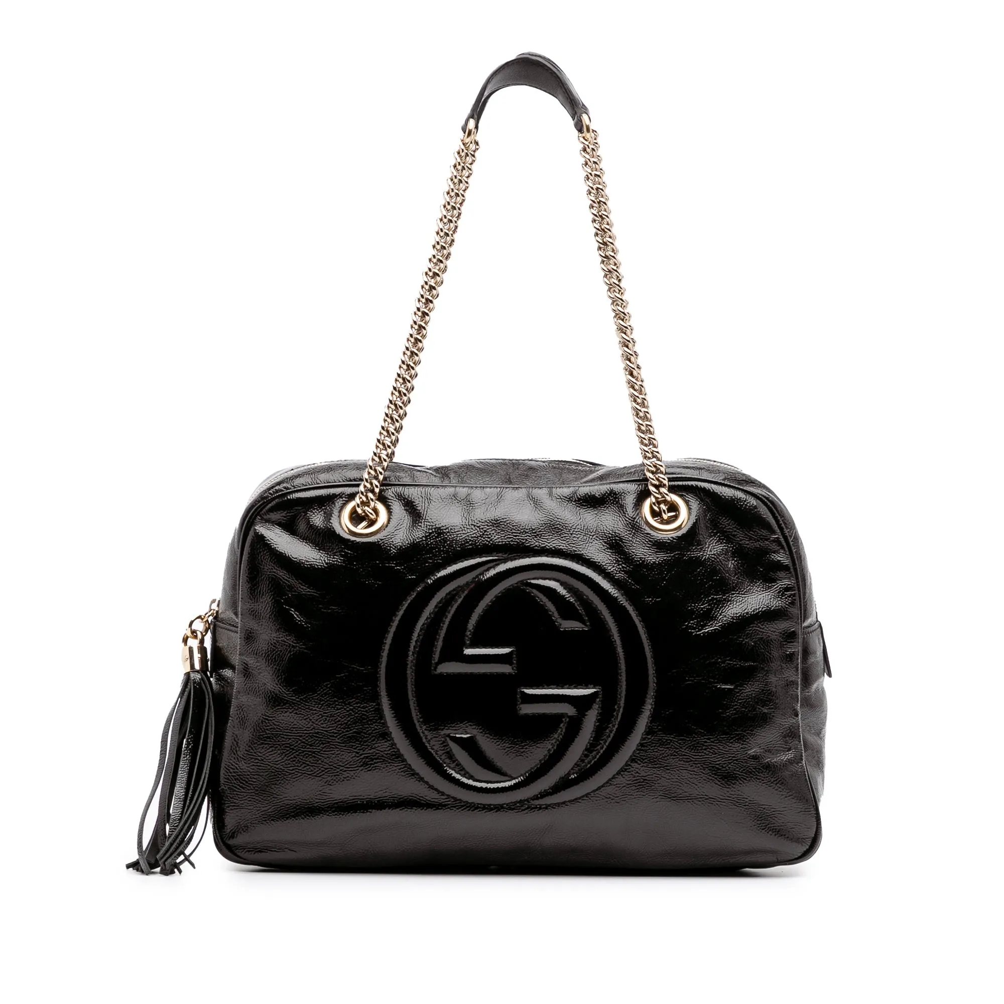 Patent Soho Chain Shoulder Bag