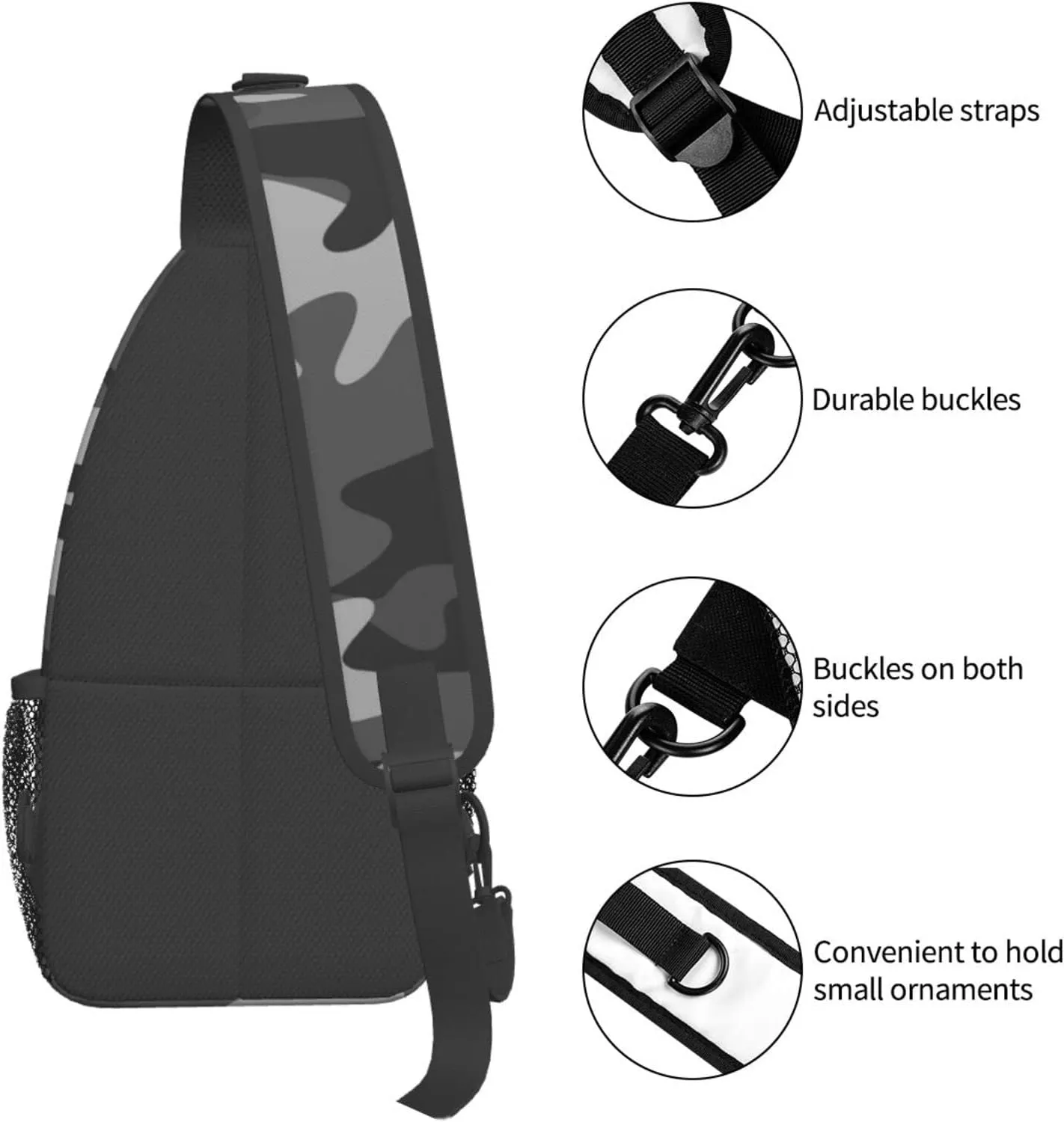 Patterned Sling Bag Crossbody Backpack,Adjustable Chest Bag Casual Shoulder Backpack Travel Hiking Daypack Unisex