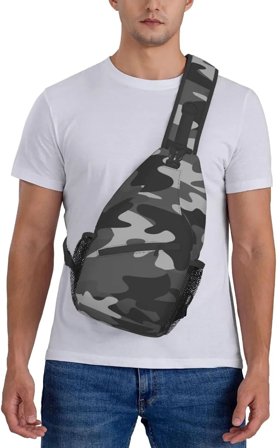 Patterned Sling Bag Crossbody Backpack,Adjustable Chest Bag Casual Shoulder Backpack Travel Hiking Daypack Unisex