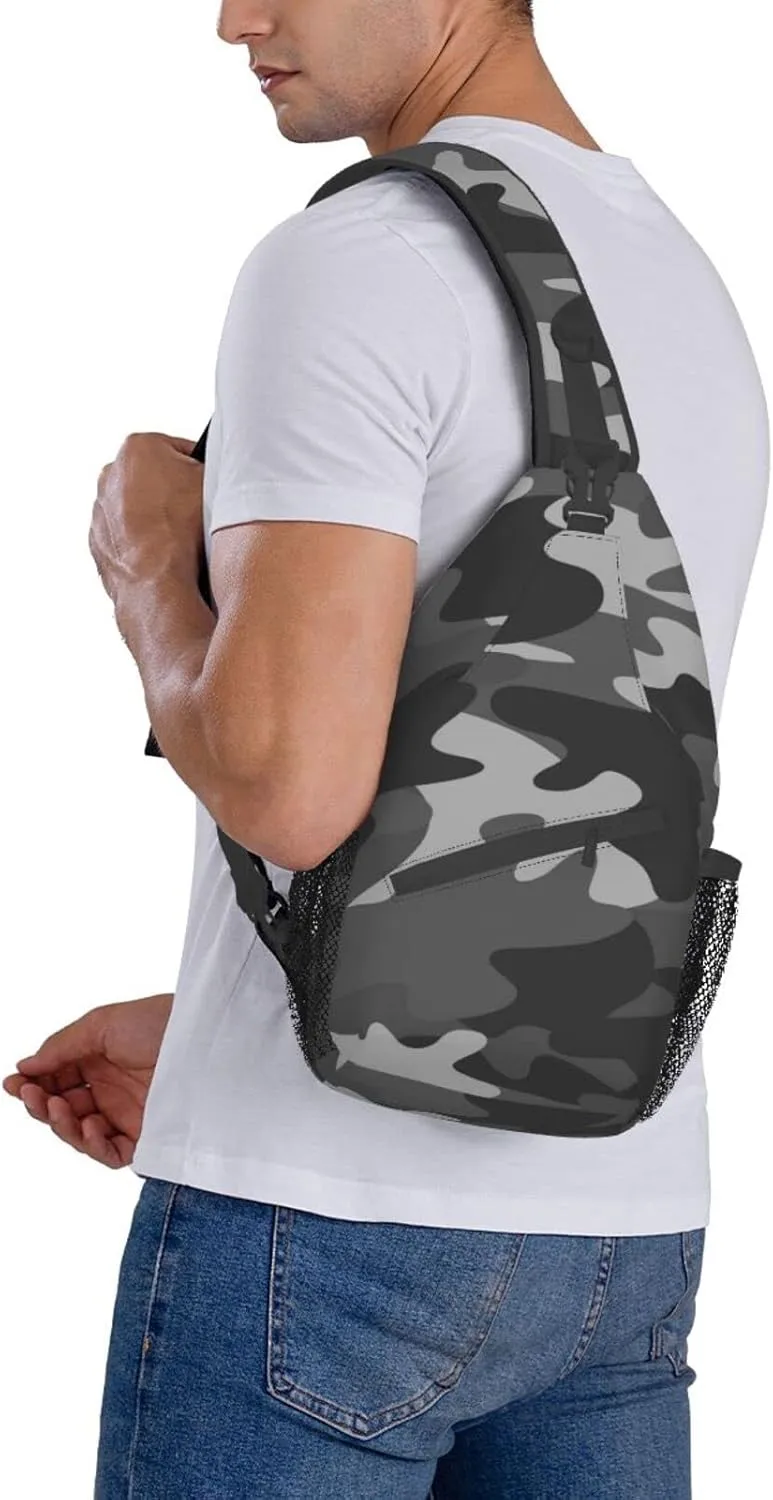 Patterned Sling Bag Crossbody Backpack,Adjustable Chest Bag Casual Shoulder Backpack Travel Hiking Daypack Unisex