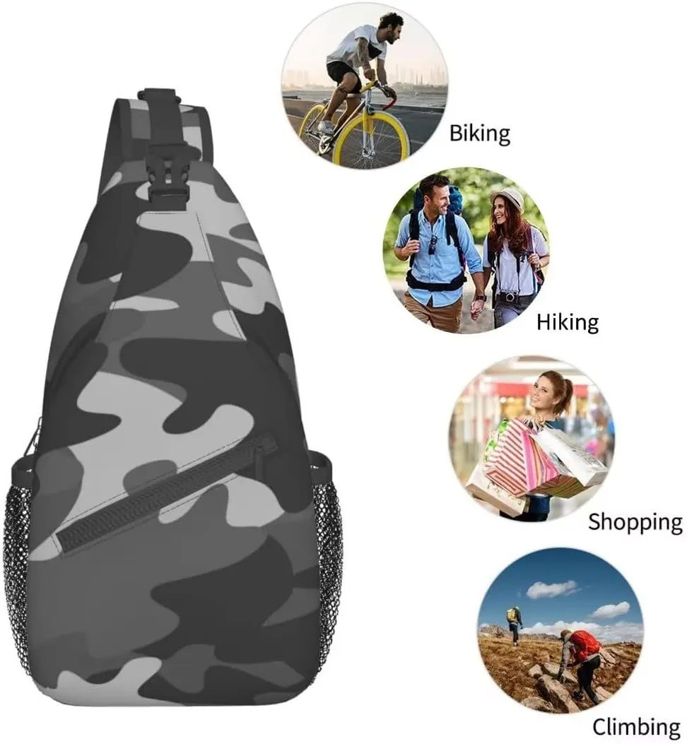 Patterned Sling Bag Crossbody Backpack,Adjustable Chest Bag Casual Shoulder Backpack Travel Hiking Daypack Unisex