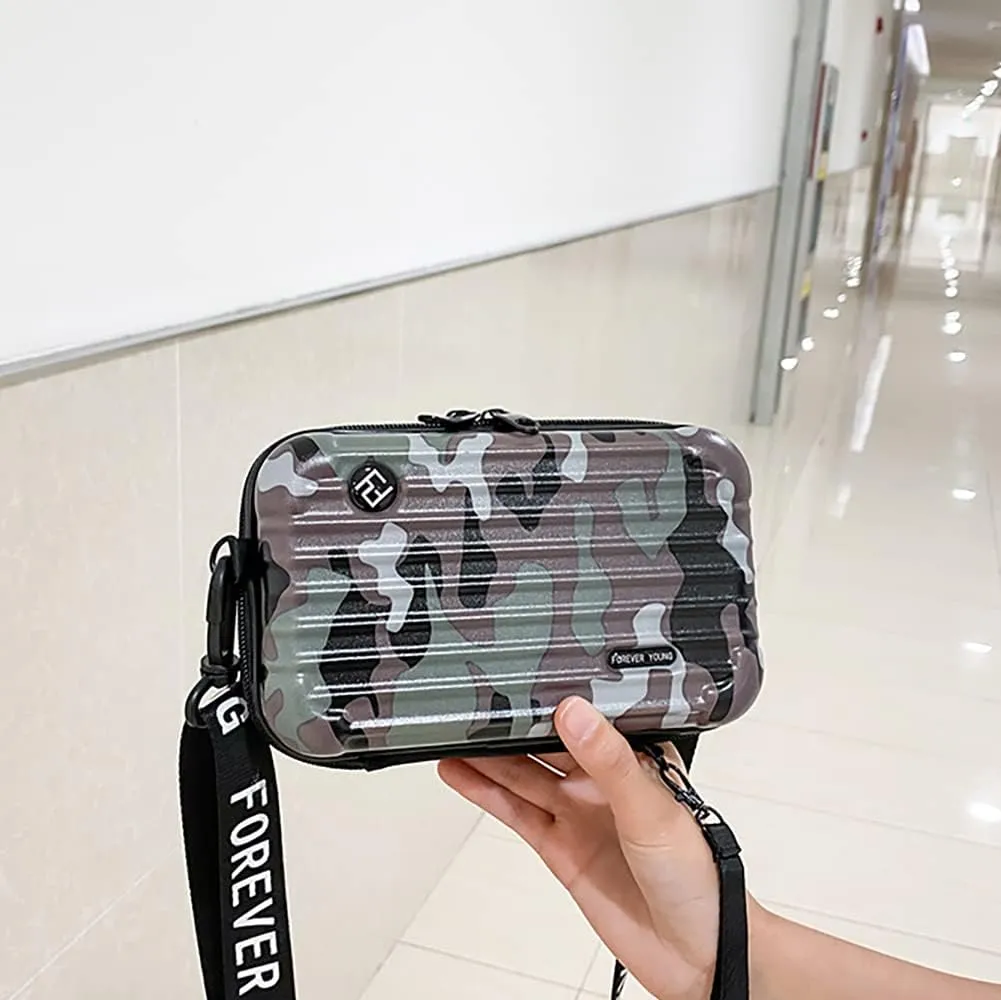 PC ABS Lightweight Hard Shell Travel Suitcase,Cosmetic Crossbody Bag For Women,Unisex Multifunctional Makeup Shoulder Luggage